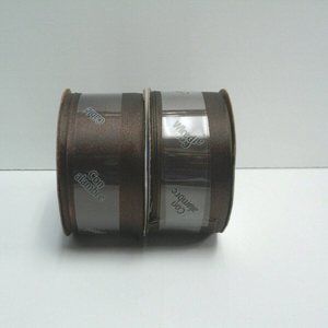 NEW Lot of 2 Offray Wired Craft Ribbon Chantel Brown